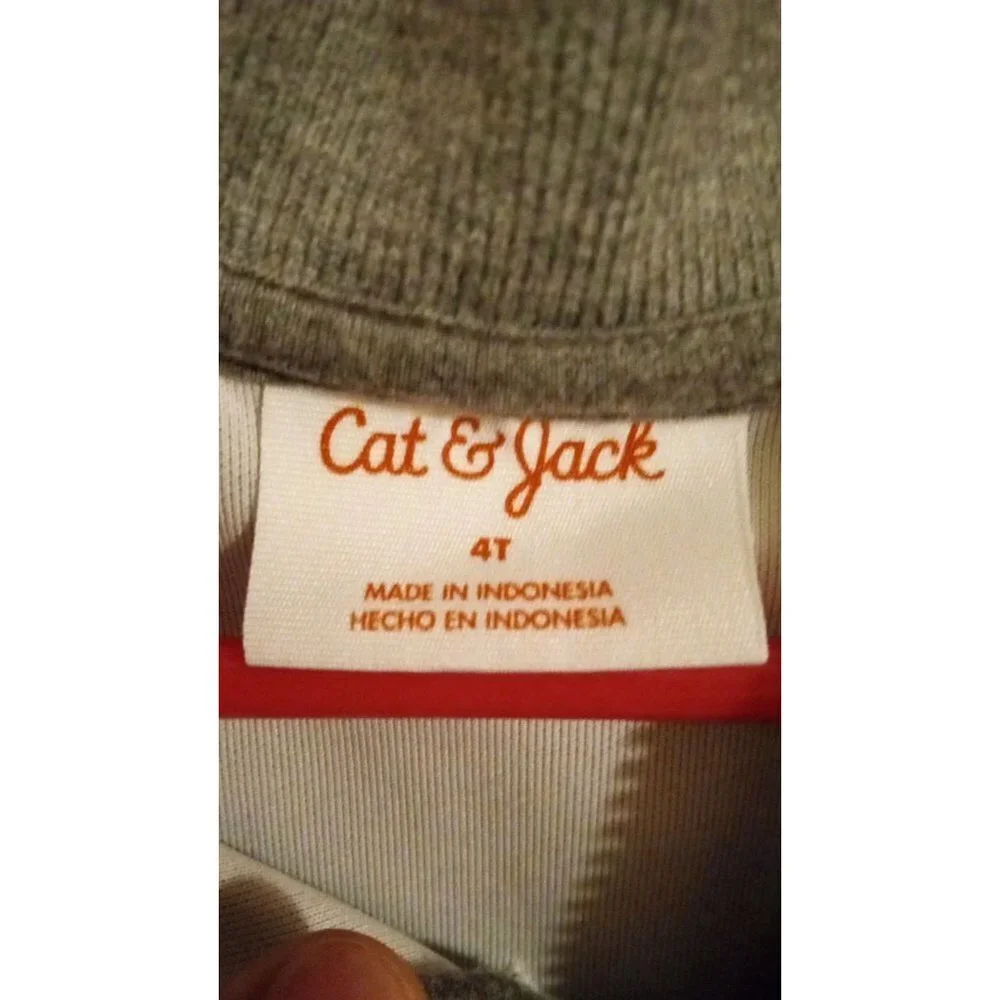 Cat & Jack Grey Graphic Bomber full zip jacket‎